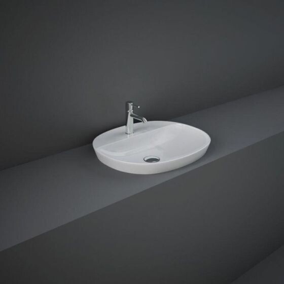 RAK-Variant Oval Drop-In Wash Basin ONLY 500mm 1TH with Tap Ledge - VARDI25001AWHA