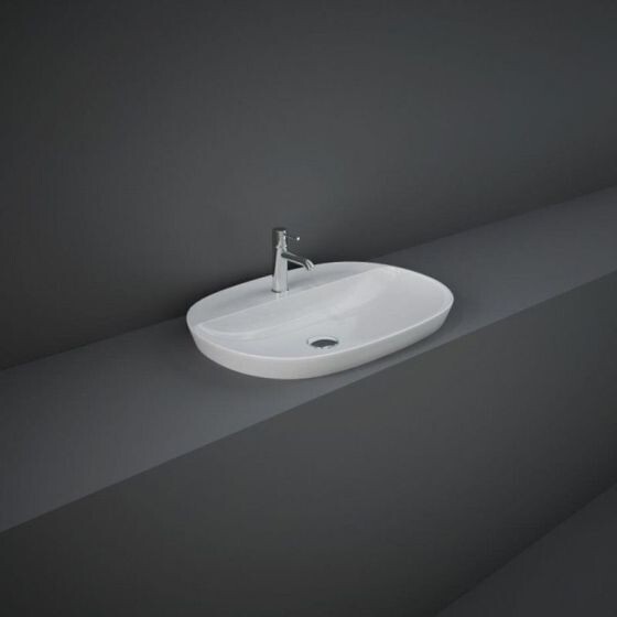 RAK-Variant Elongated Oval Drop-In Wash Basin ONLY 600mm 1TH with Tap Ledge - VARDI36001AWHA