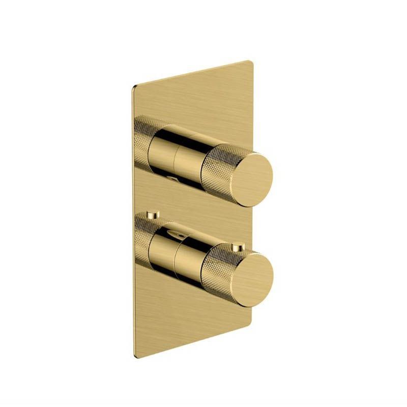 RAK Ceramics Amalfi Single Outlet; 2 Handle thermostatic concealed Shower Valve in Brushed Gold RAKAMA3301G