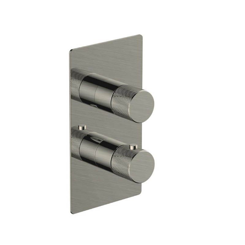 RAK Ceramics Amalfi Single Outlet; 2 Handle thermostatic concealed Shower Valve in Brushed Nickel RAKAMA3301N