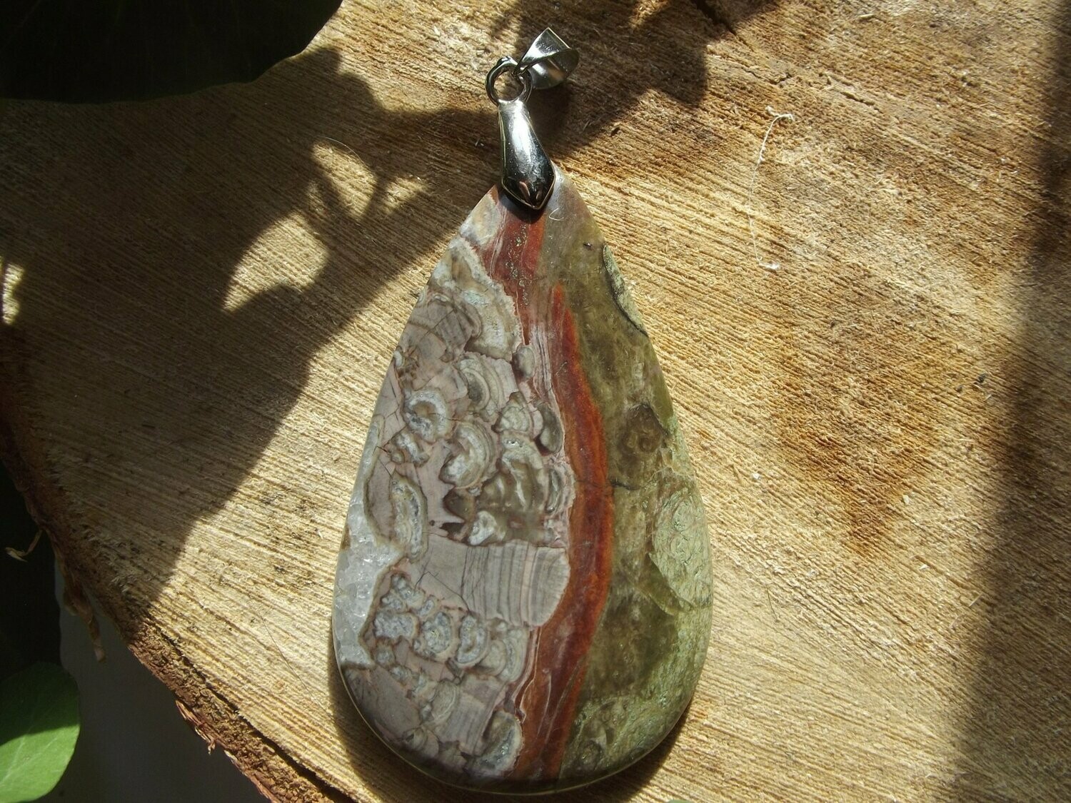 Pendentif jaspe champignon