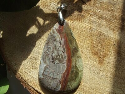 Pendentif jaspe champignon