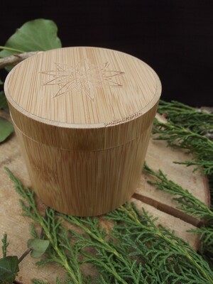 Boîte ronde en bois de bambou