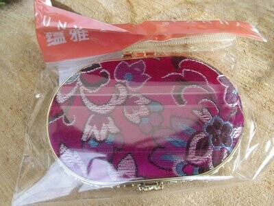 Double miroir arrondi rose