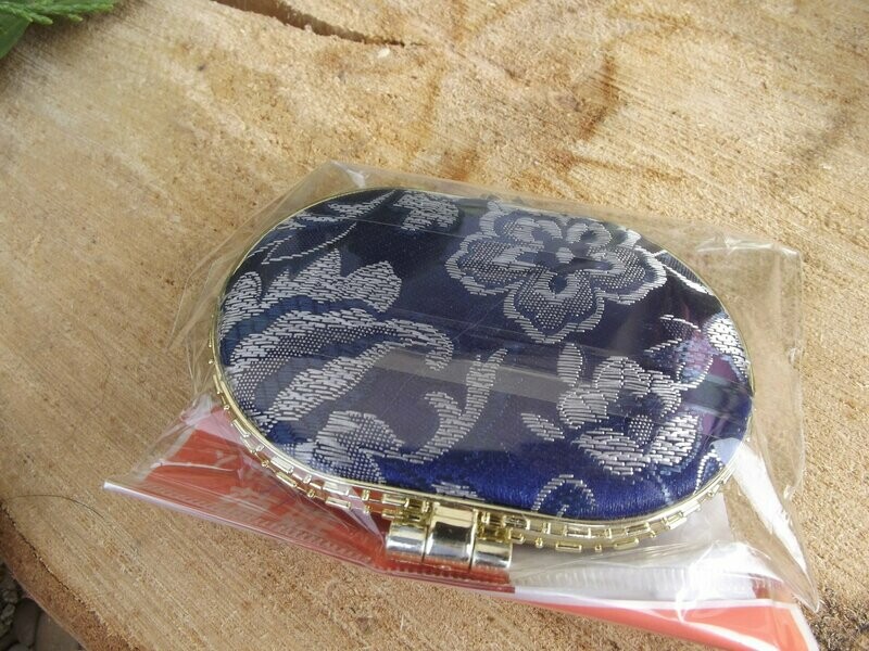 Double miroir arrondi bleu
