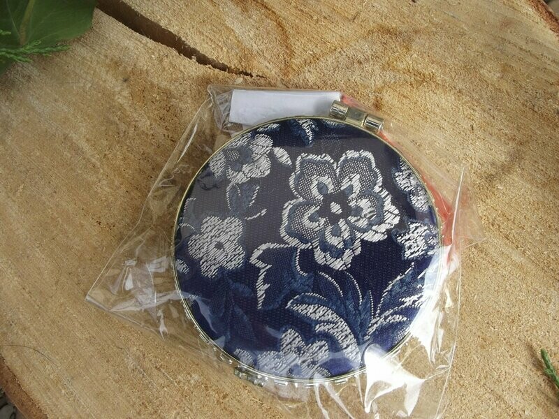 Double miroir rond bleu