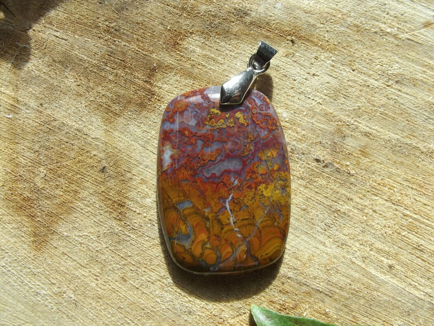 Pendentif agate plume