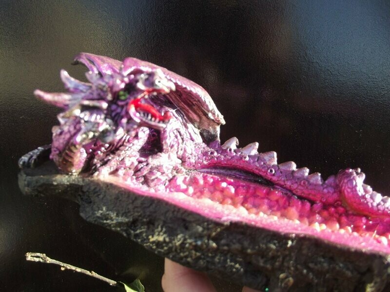 Porte encens dragon rose