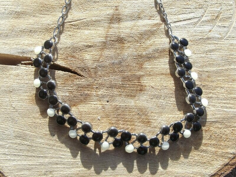 Collier émail bicolore