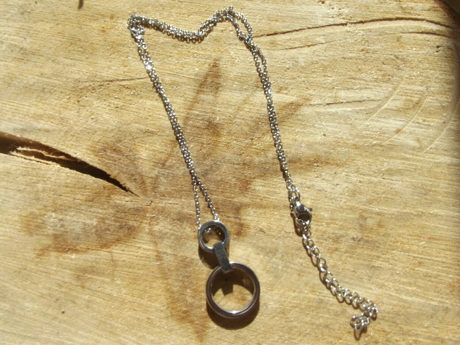 Collier acier double cercle
