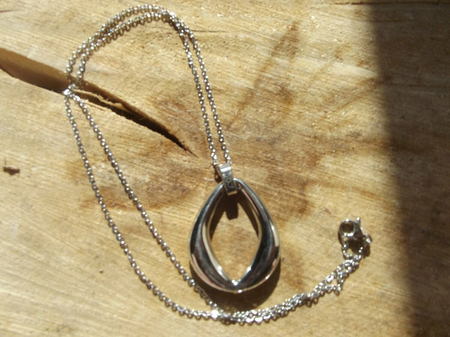 Collier acier losange