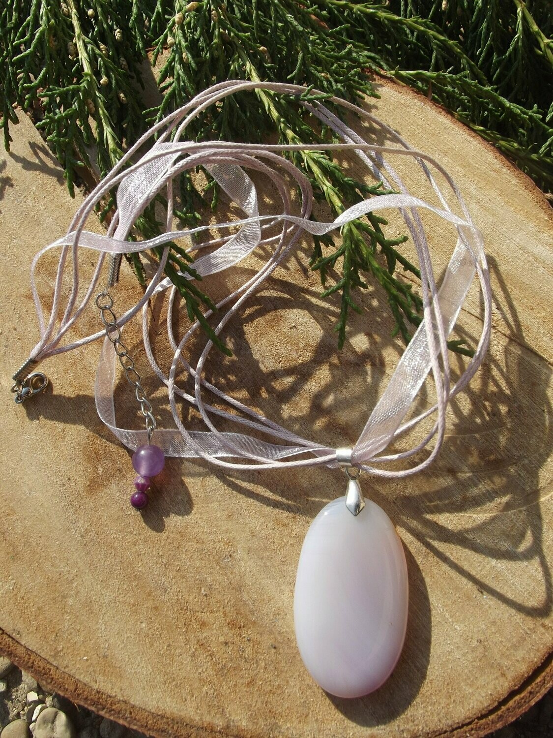 Collier agate teintée