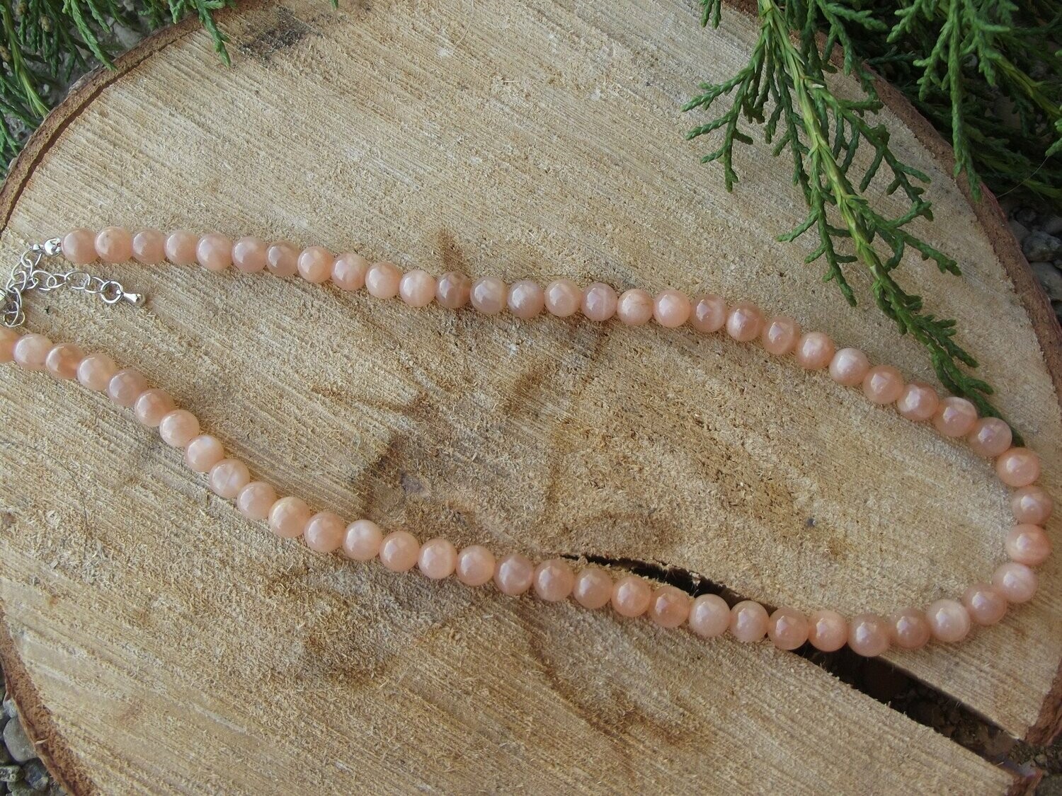 Collier pierre de lune orange