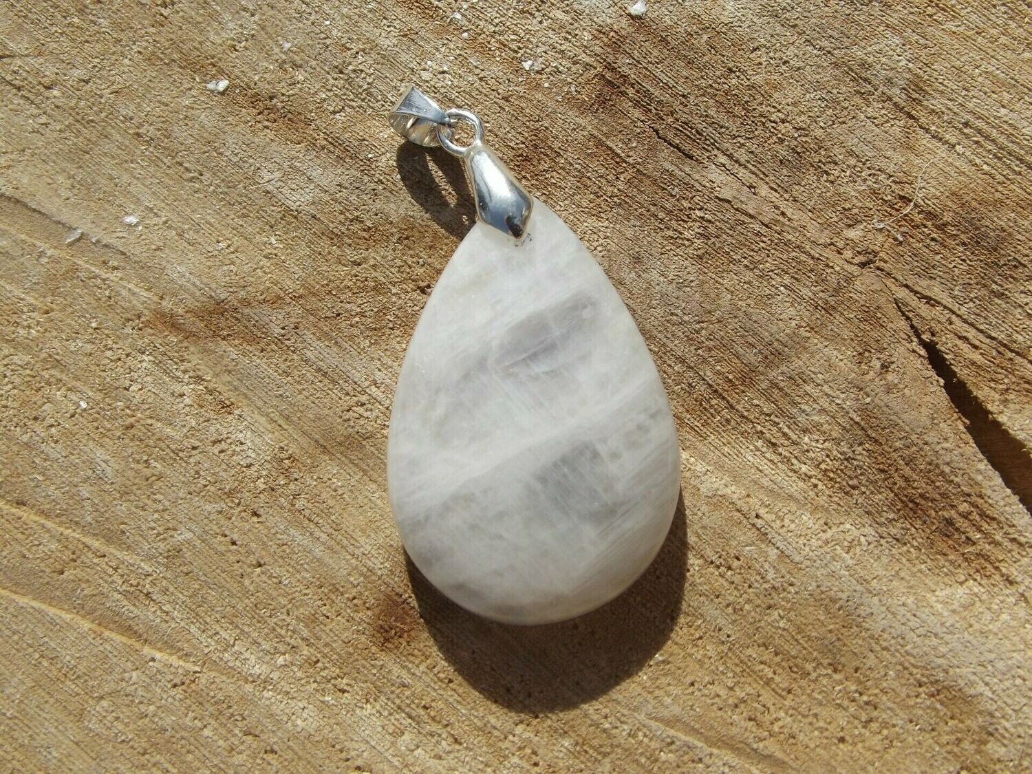 Pendentif labradorite blanche