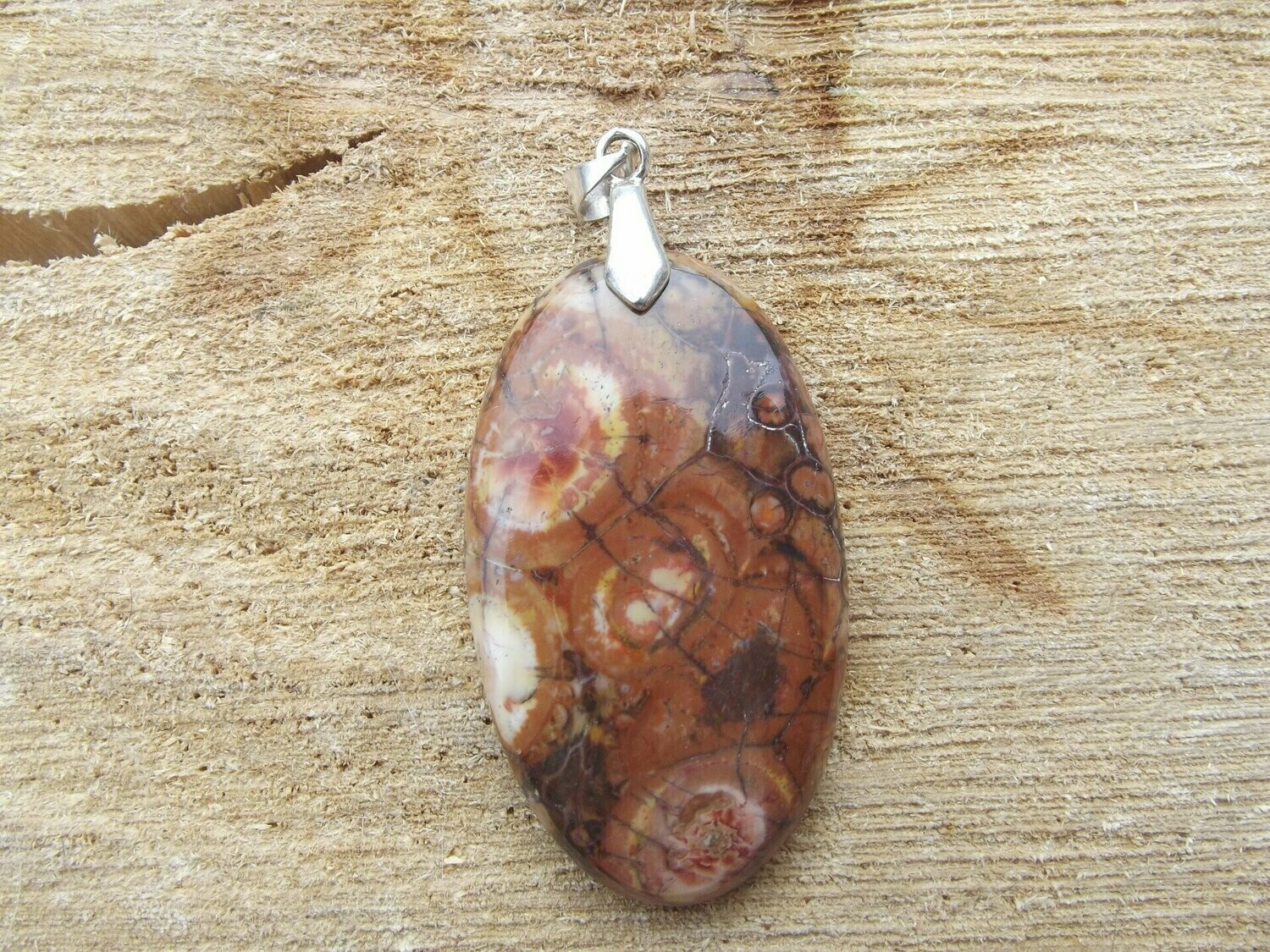 Pendentif jaspe oeil d'oiseau