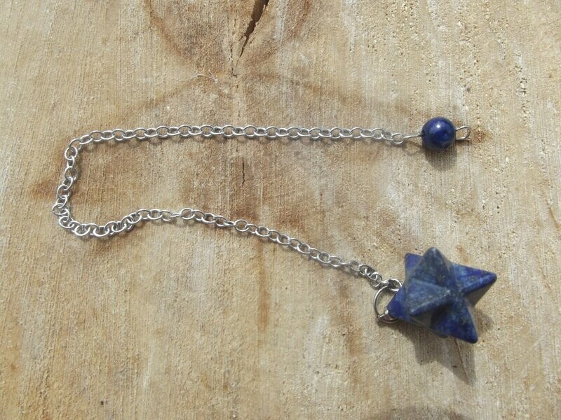 Pendule merkaba en lapis lazuli