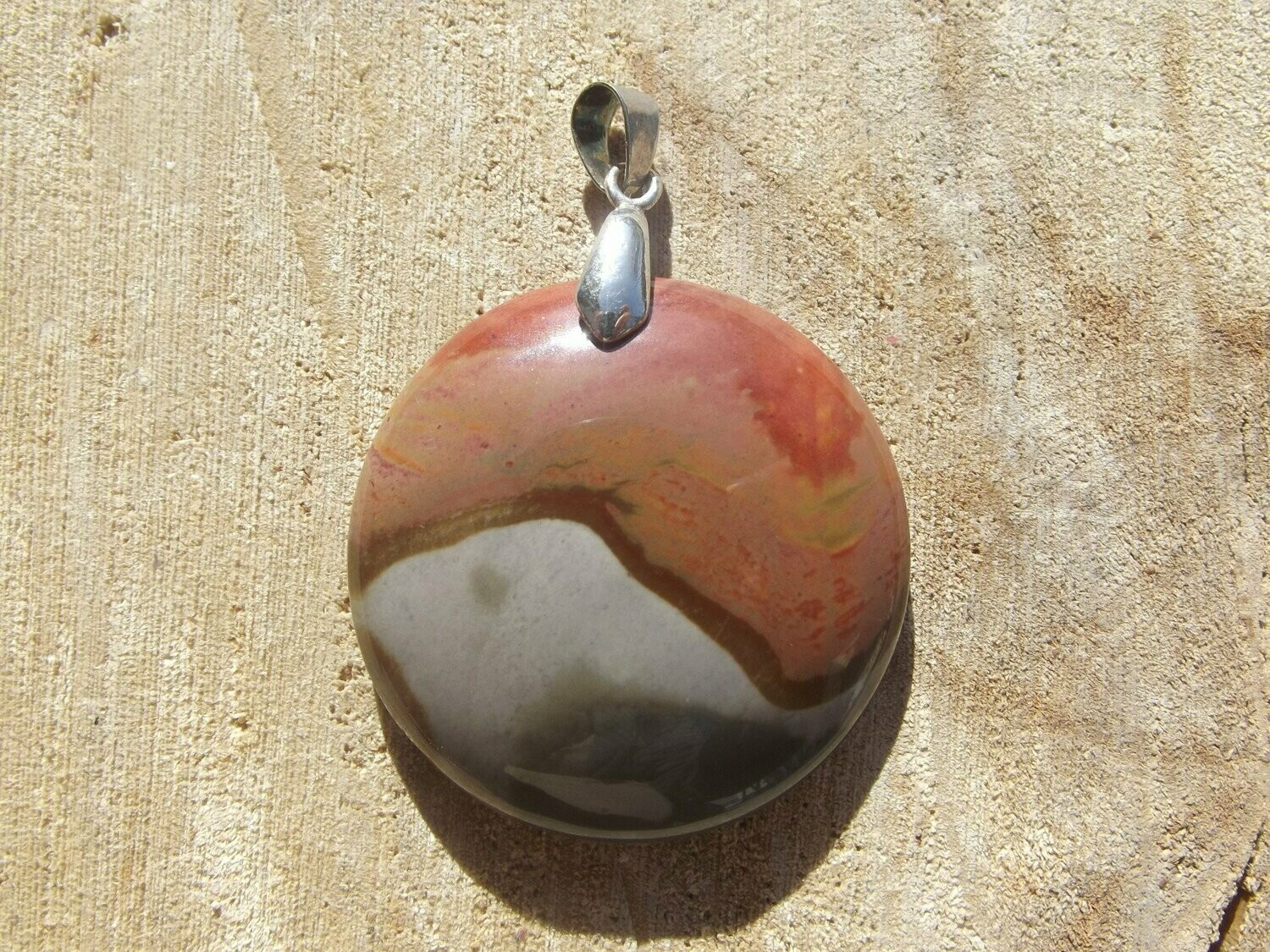Pendentif jaspe polychrome
