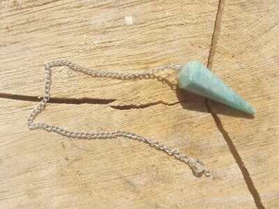 Pendule pointe facettée en amazonite