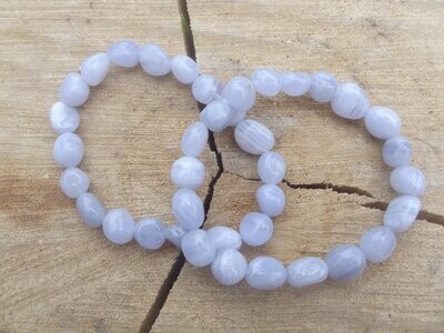 Bracelet petites pierres roulées agate blue lace