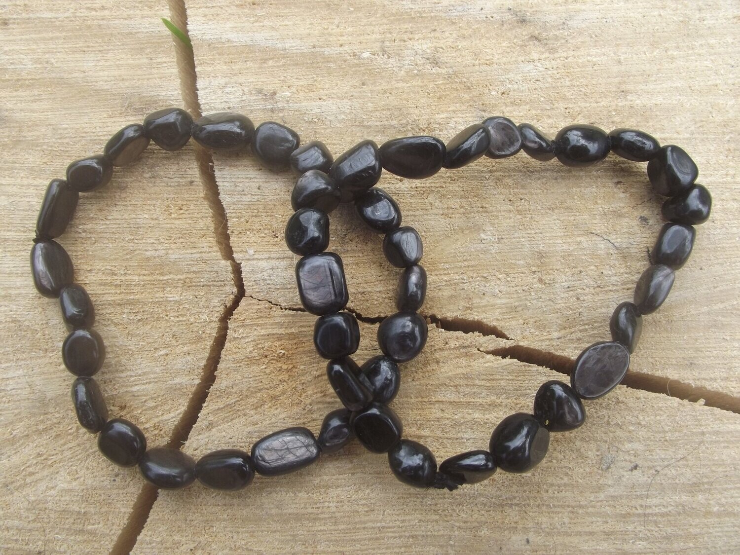 Bracelet en grains hypersthène