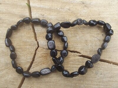 Bracelet en grains hypersthène
