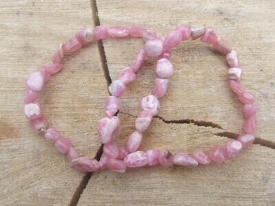 Bracelet en grains rhodochrosite