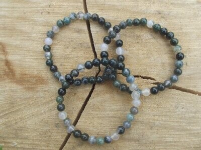 Bracelet agate mousse 6 mm