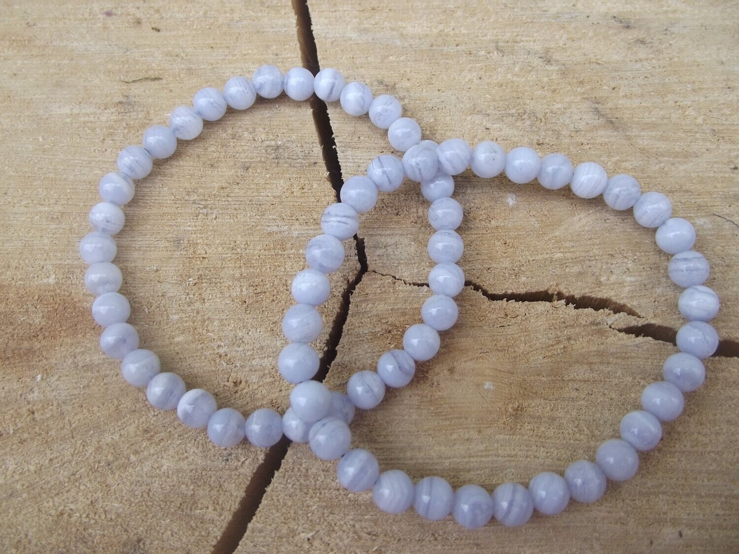 Bracelet agate blue lace 6 mm