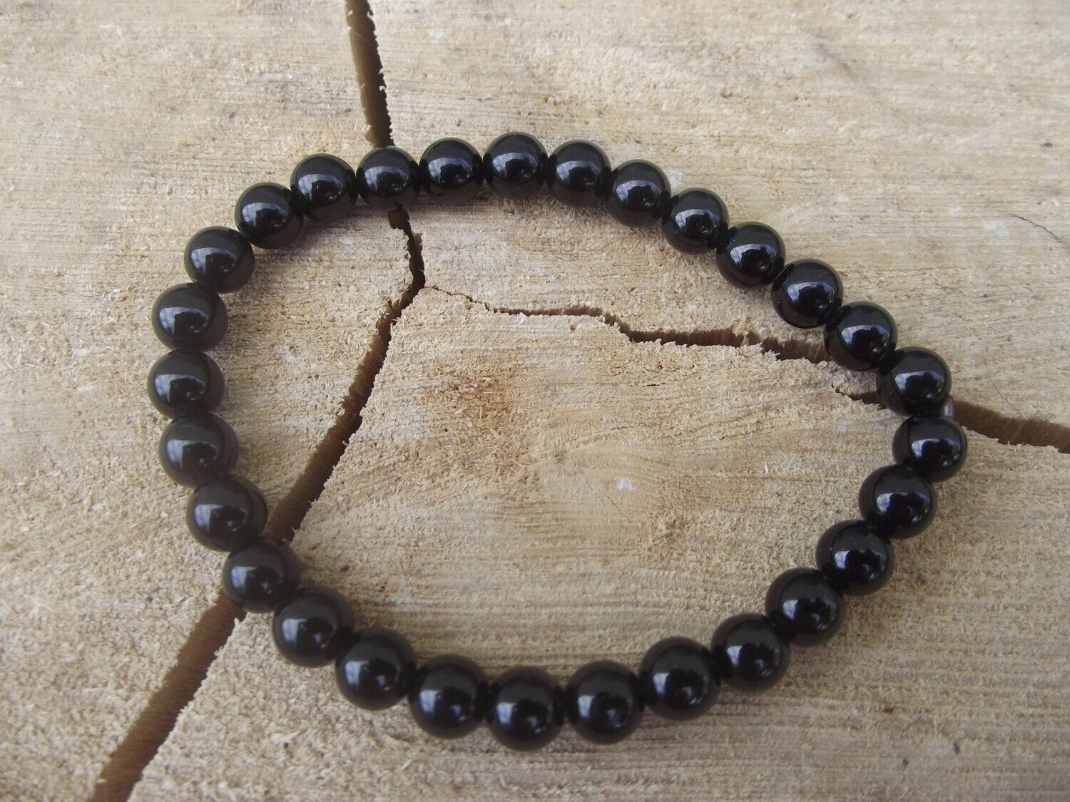 Bracelet tourmaline noire 6 mm