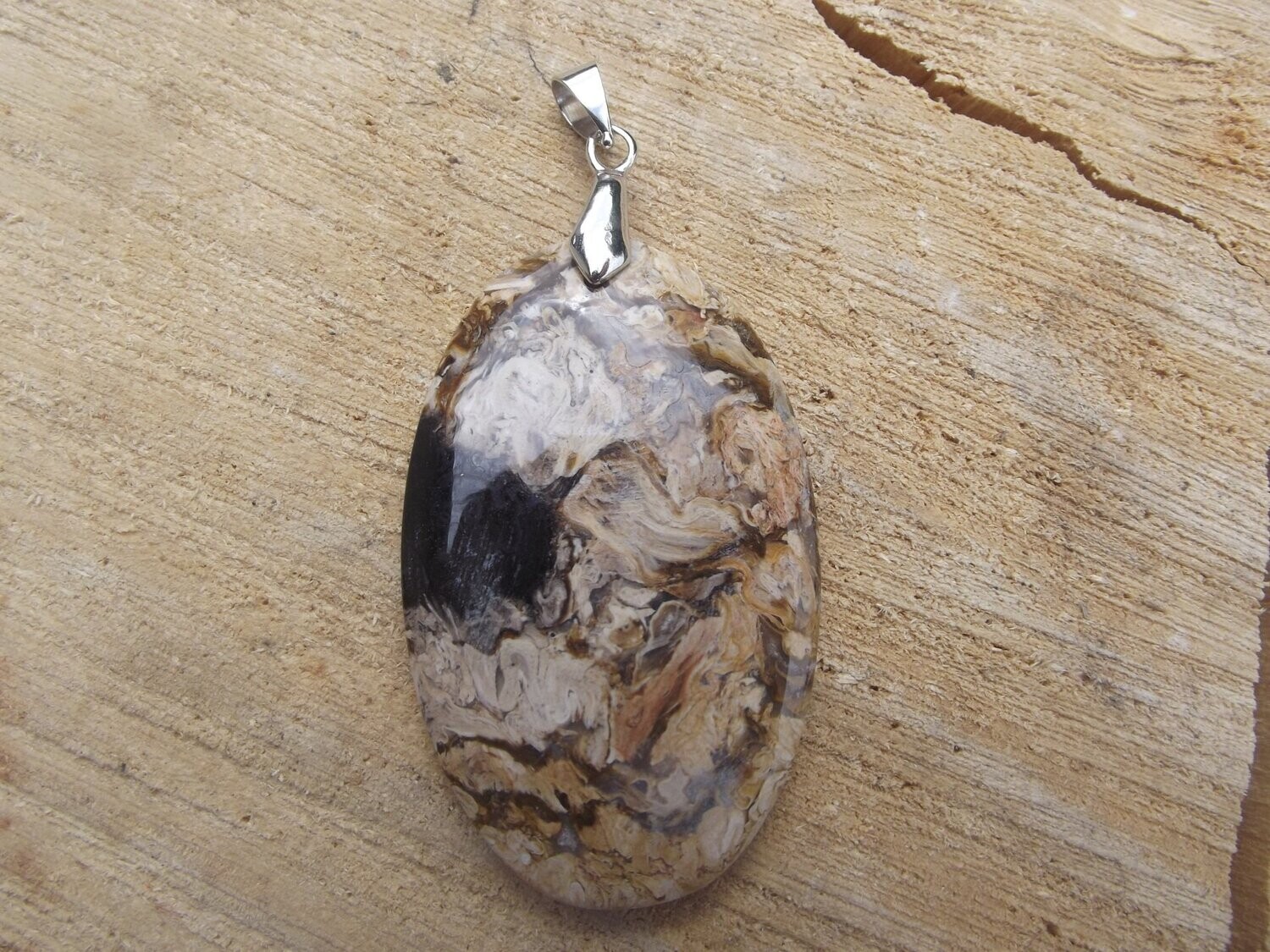 Pendentif bois fossile de palmier
