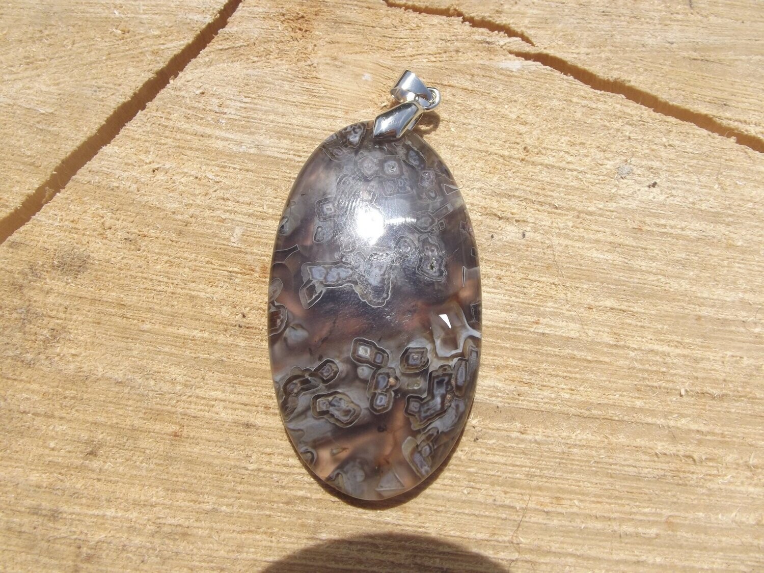 Pendentif agate sagénitique