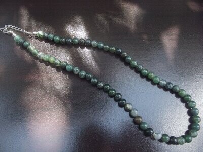 Collier agate mousse 6 mm