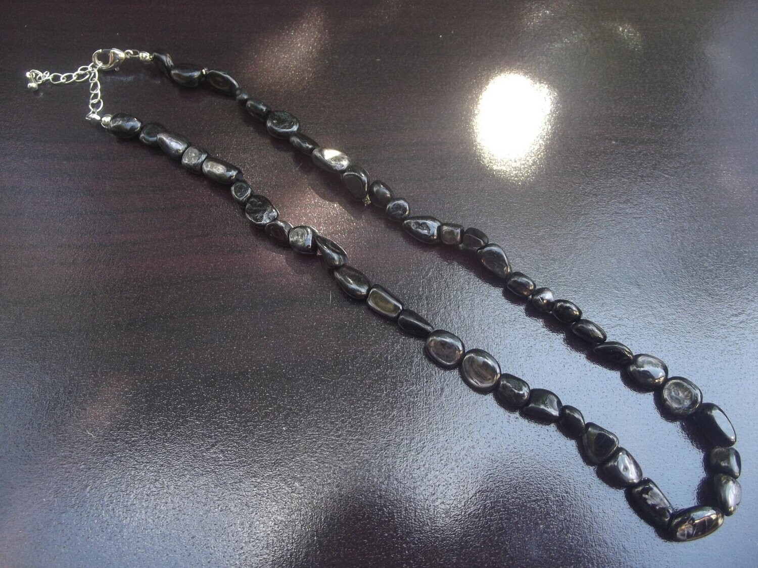 Collier en grains hypersthène