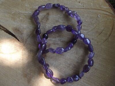 Bracelet en grains améthyste