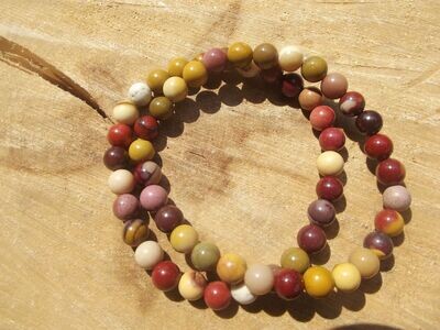 Bracelet jaspe mokaite 6 mm