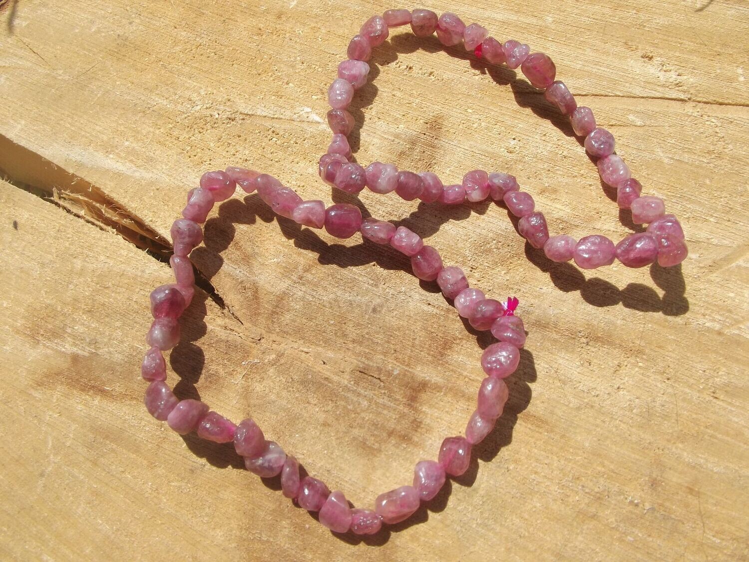 Bracelet en grains tourmaline rose