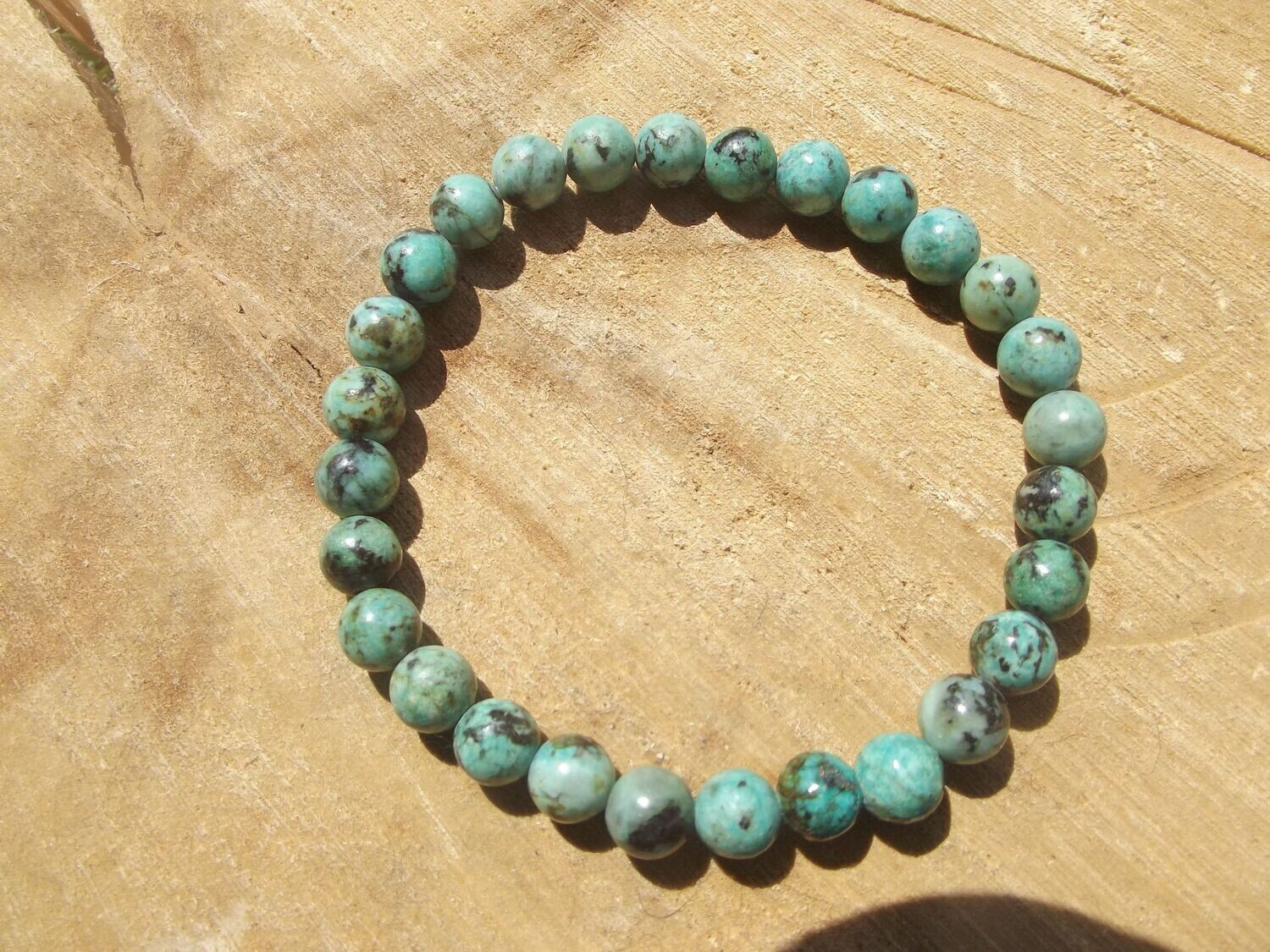 Bracelet turquoise  africaine 6 mm