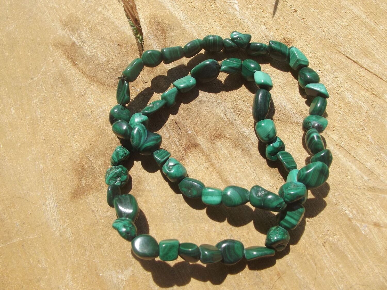 Bracelet en grains malachite