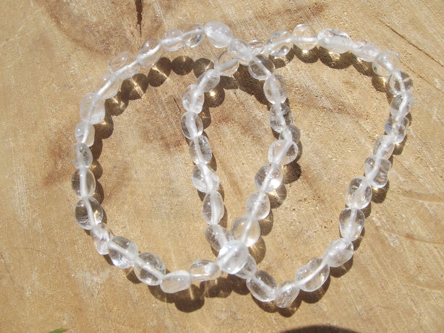Bracelet en grains cristal de roche