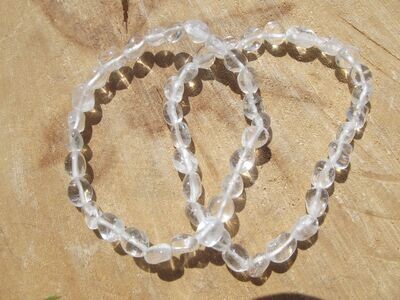 Bracelet en grains cristal de roche