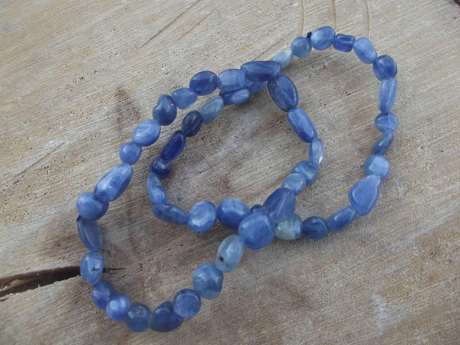 Bracelet en grains cyanite