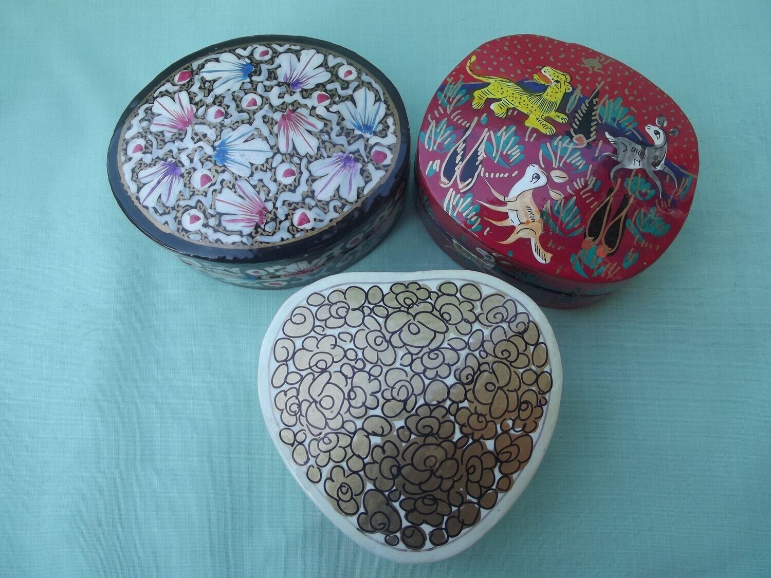 Boîte papier mâché lot 8