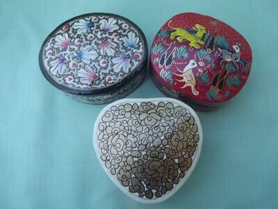 Boîte papier mâché lot 8