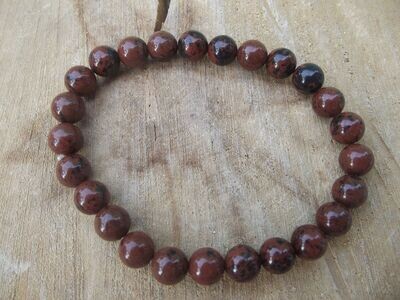 Bracelet homme obsidienne acajou