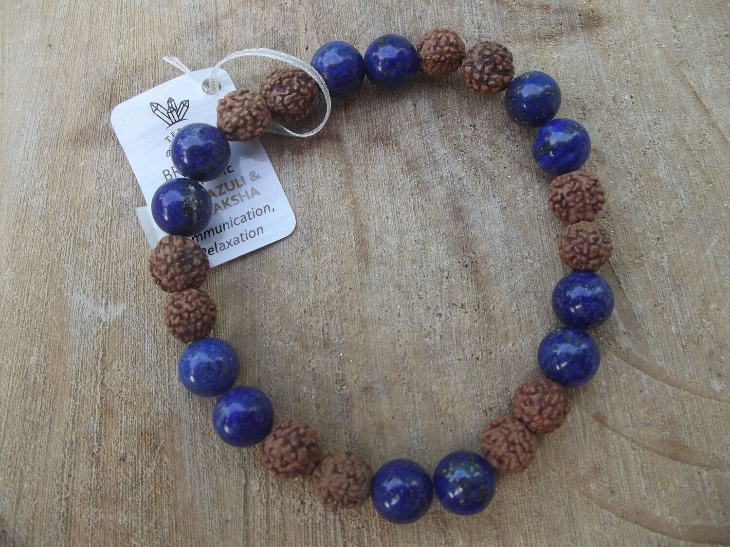 Bracelet graines de Bodhi et lapis lazuli