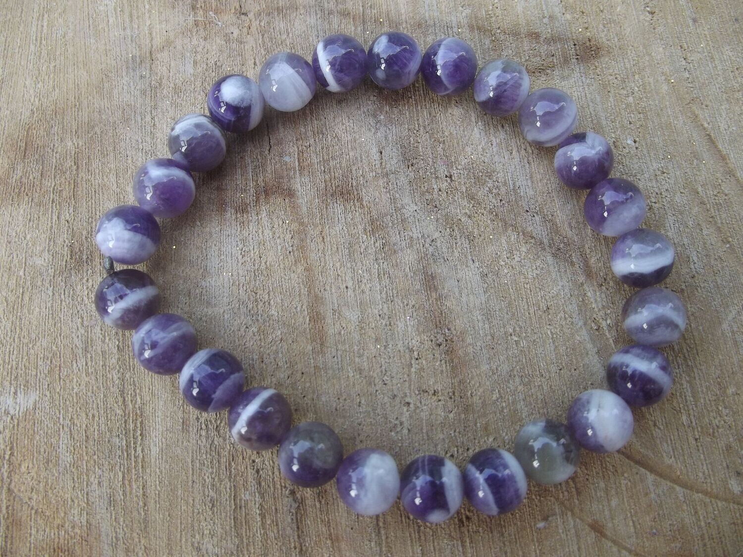 Bracelet améthyste à chevrons