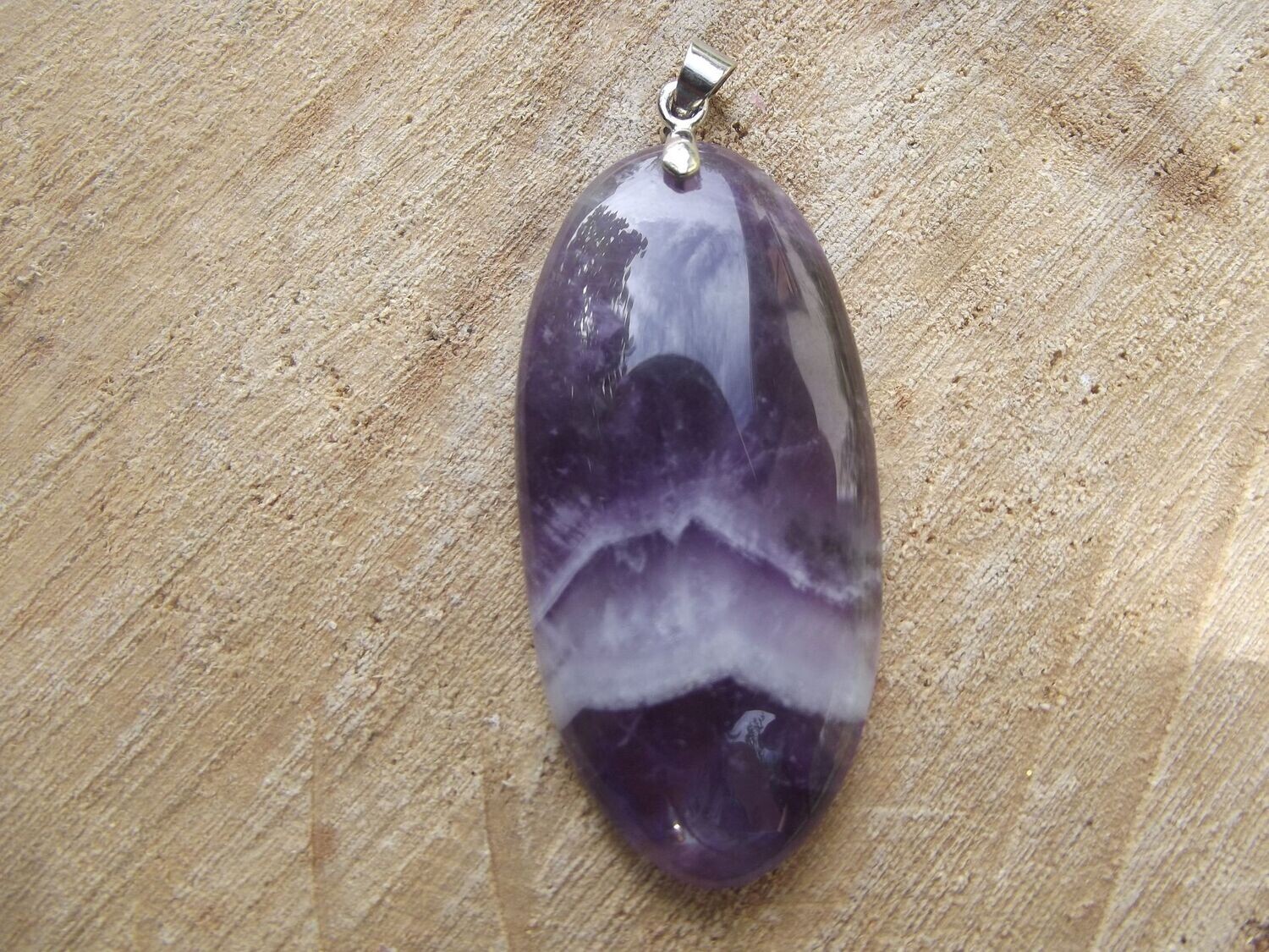 Pendentif améthyste à chevrons