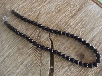 Collier obsidienne oeil céleste 8 mm
