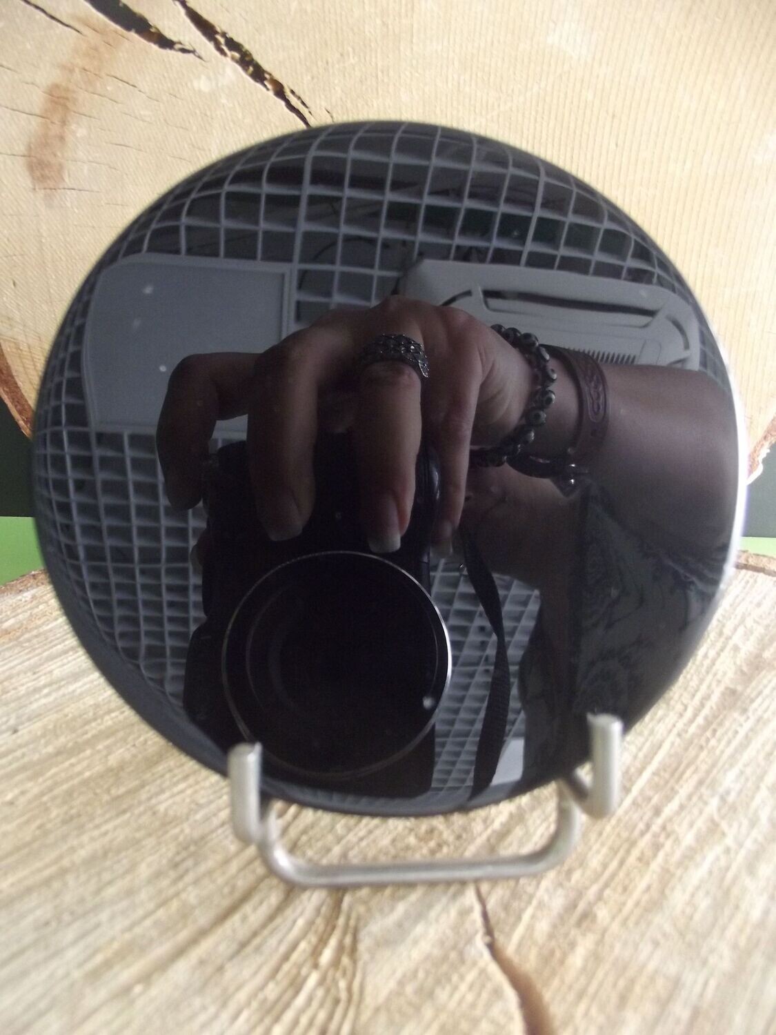 Miroir en obsidienne noire