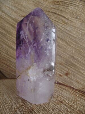 Pointe de quartz, améthyste et quartz fumé